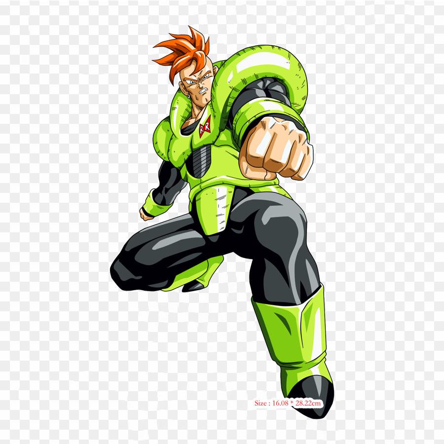 Lapper for klesveske stryke på termiske klistremerker Android 16 17 18 Art Akira Toriyama Android 16 mønster Vaskbar varmeoverføring