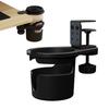 Desk Cup Holder Adjustable Desk Storage Cup 360 Degree Rotating Table Edge Clamp Cup Holder for Coffee Mugs Water Bottles