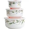 Three-piece Set, Bone China Food Container, Ceramic Salad Bowl, Lunch Box , Kitchen Ceramic Bowl Sets, Porcelain Mixing Bowl
