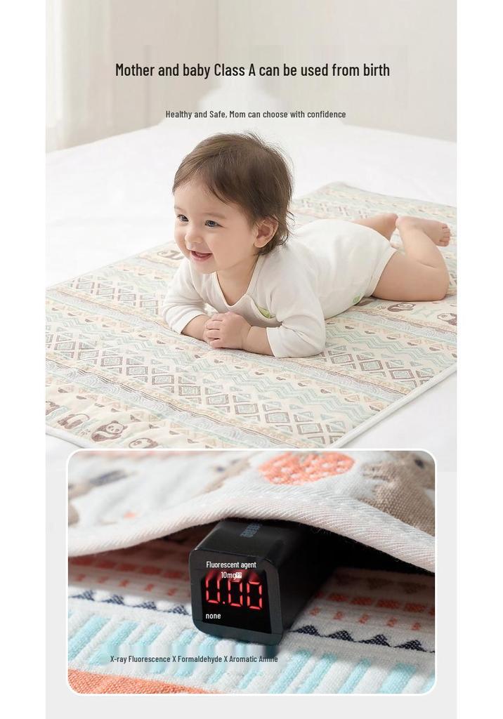 Newborn Soft Breathable Cotton Gauze Mat - Summer Sweat-Absorbing Bed Sheet for Babies & Kids