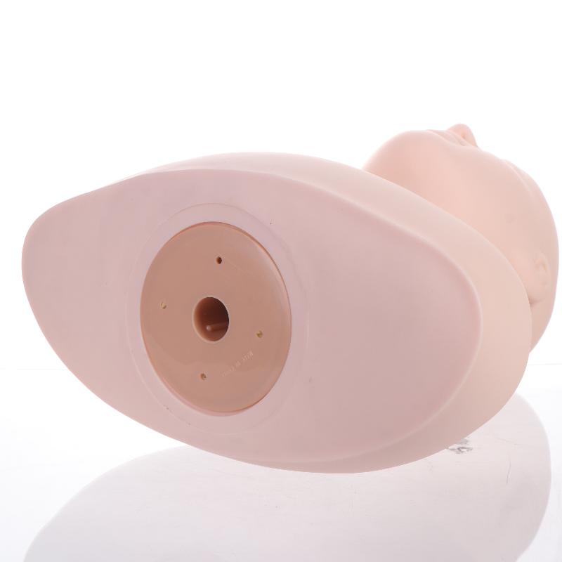 Soft Silicone Half Body Mannequin Head 1Pcs Large Size Realistic Skin for Cosmetology Beginner Makeup Practice Training