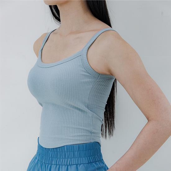 Slim 9 ribbed crop tank top - 3 colors