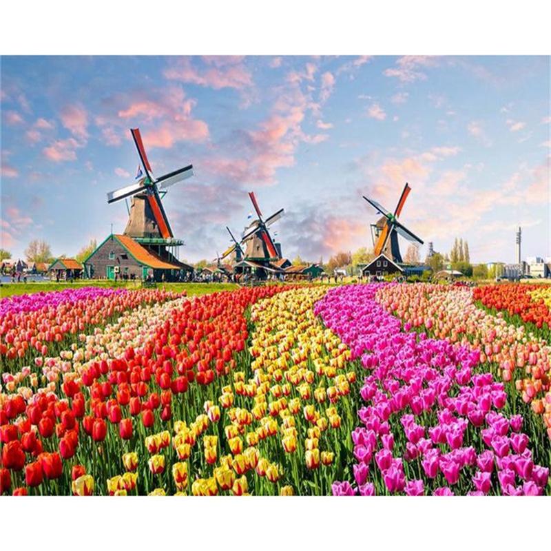 5D DIY Diamond Painting Flowers In Oil Painting Diamond Embroidery Cross Stitch Kit Full Rhinestone Mosaic Home Decor