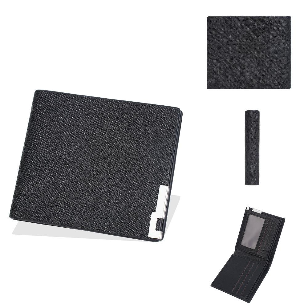 

Minimalist PU Leather Men s Short Wallet Two-fold Black Blue Grey Multiple Pockets Large Capacity Slim Money Bag Men Women чёрный