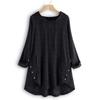Women Top Loose Checked Long Sleeves Pullover Drawstring Dress Up Hooded A-line Plus Size Fall Shirt Female Clothes