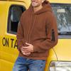 Pull à capuche rembourré en velours pelucheux pour homme Automne Hiver Veste pull pour homme Évacuation de l'humidité Coupe confortable Doux pour la peau Respirant Hauts