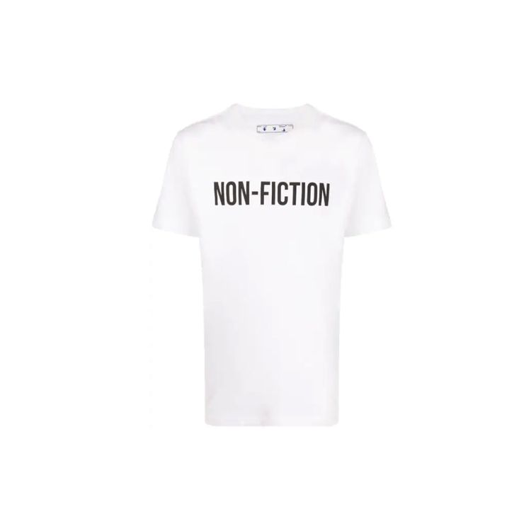 

Off-White Тонкая футболка Nonfiction, белые мужские топы OMAA027E20JER0130110 L