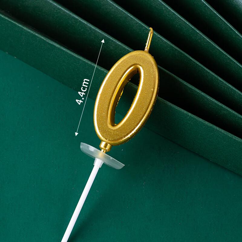 Number 0 Golden Rubber Cake Topper