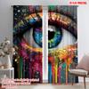 2pcs   Plane Printing Popular Curtains Dazzling Abstract Eye Theme Versatile Durable Polyester (without Rod) Festive for