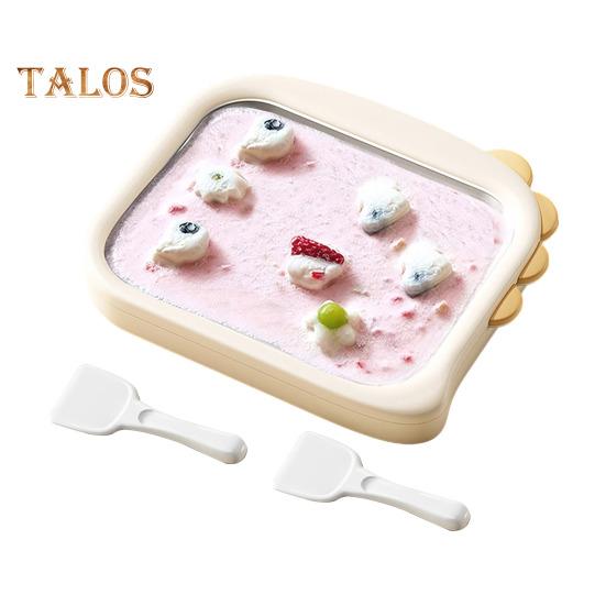 

Дитяча машина для морозива з нержавіючої сталі, машина для заморожування йогурту та сорбету з 2 скребками, DIY набір для домашнього приготування рол-морозива без електрики для сімейних розваг світло-жовтого кольору