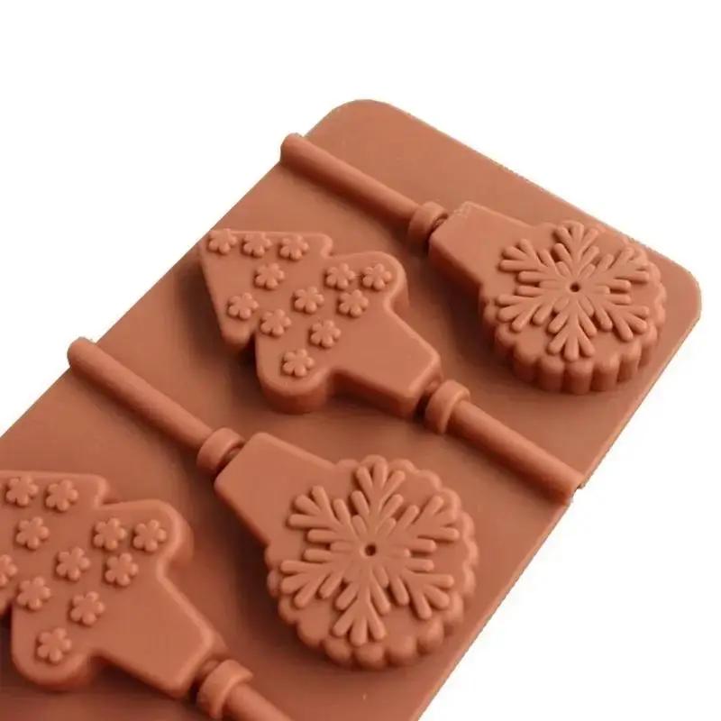 Christmas Creative DIY Shape Baking Mold Snow Tree Christmas Tree Chocolate Lollipop Ice Cream Mold Kitchen Baking Accessories