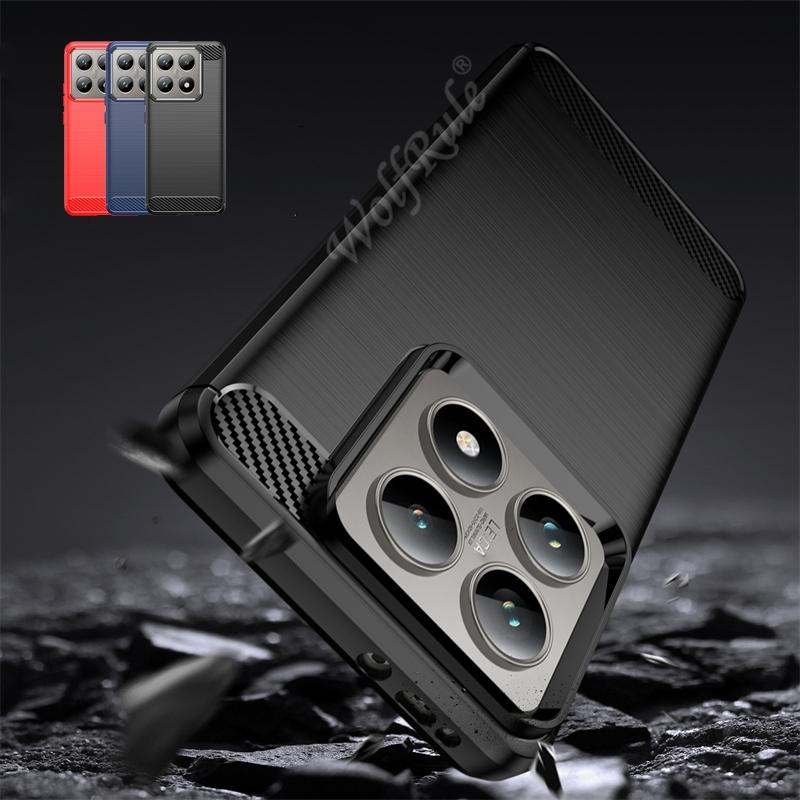 For Xiaomi 14T Pro Case Cover Xiaomi Mi 14T Pro Capa New Carbon Fiber Phone Bumper Shockproof TPU Soft For Fundas Xiaomi 14T Pro