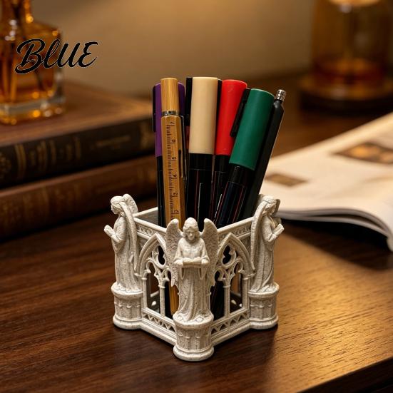 Workplace Organization Tools Cathedral Arch Shape Pen Holder Large Capacity Desktop Organizer