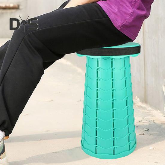 Zusammenklappbarer Klapphocker, leicht, 200 kg Tragkraft, tragbarer Campinghocker, einziehbarer Teleskophocker, faltbare Reise-Fußstütze für Camping