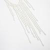Fashionable Imitation Pearls Layering Necklace With Flowing Fringe Detail Adjustable Beaded Clavicle Chain