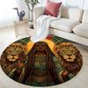 Palace-style Lion Pattern Round rug,Carpet Rug for Living Room Bedroom Sofa Playroom Decor,Non-slip Floor Mat,Holiday Gifts and Birthday Gifts