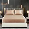 Solid Color Satin Sheet Glossy Bed Sheet Pillowcases Wrinkle-Free Cooling Silky Fitted Sheet Pillow Cover for Twin Full Queen King Size