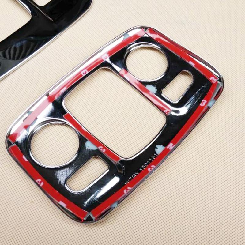 ABS Chrome dla Peugeot 2008 2014 15 16 2017 akcesoria samochodowe przednia tylna lampka do czytania przycisk sterowania lampą ramka panelu pokrywa