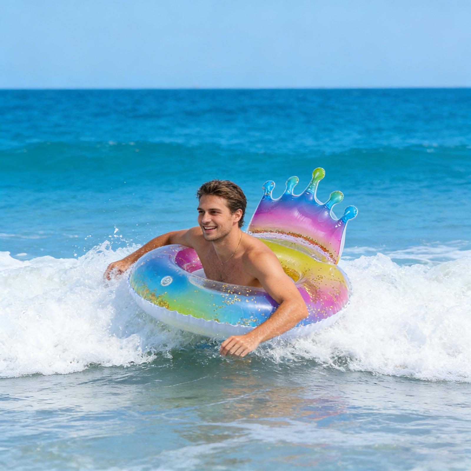 

Let Summer Swimming Time And Upgrade! Thickened PVC Material Swimming Ring, More Against Pressure And Leakage! One Size