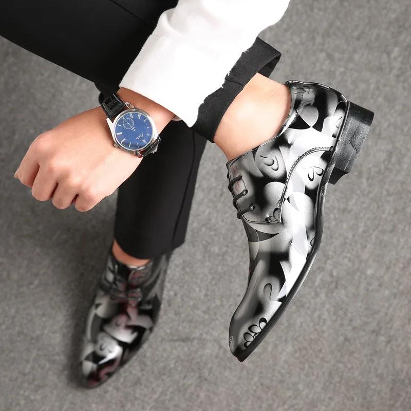 Men Casual Shoes Fashion Brand Classic Casual Men Pu Leather Shoes Black Hot Sale Breathable Business Lace-Up Men Shoes Big Size