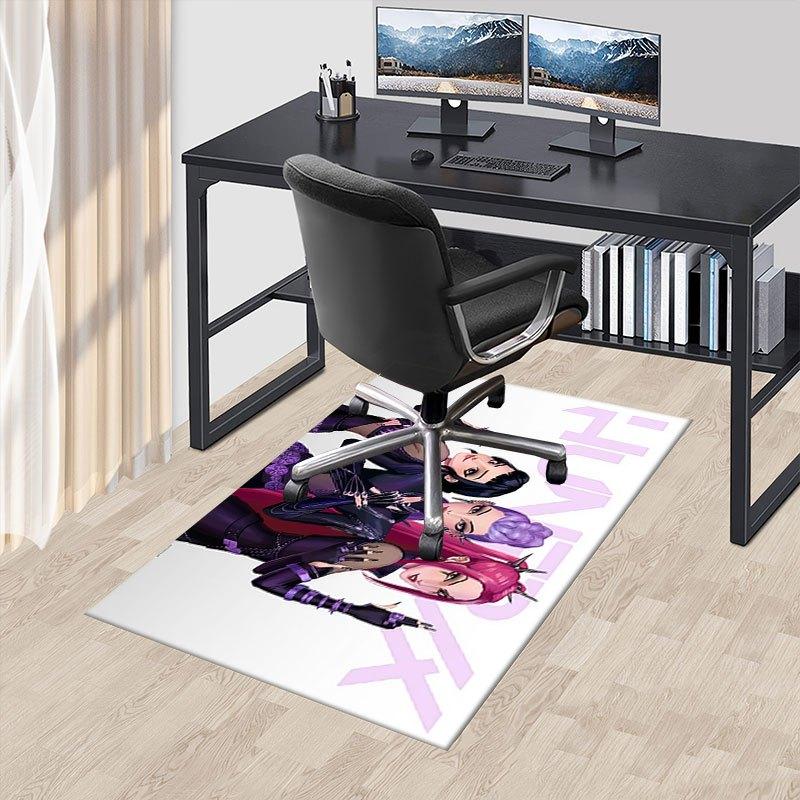 

Vivid Anime Girls Poster: Cool Purple Hair Characters Offic Chair Mat, K-pop Theme Carpet, Non-slip, Soft and Durable Leisure Rug for Inter 60cm by 90cm