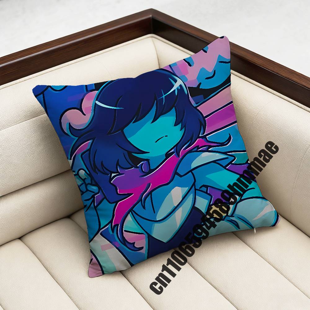 

For DDeltarune KKris NNoelle Throw Pillow Case Sham 45x45cm 35x35cm Square Bedroom Pillowcase Cushion Cover 30x30cm