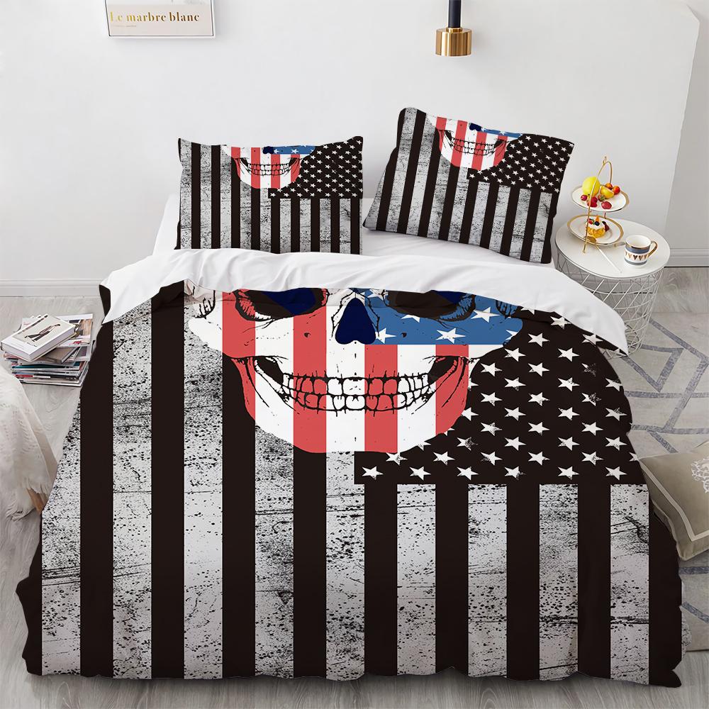 

New Distressed Bedding Set Single Twin Full Queen King Size Bed Set Aldult Kid Bedroom Duvet cover Sets Skeleton Bed Sheet Set EU Twin 135x200cm