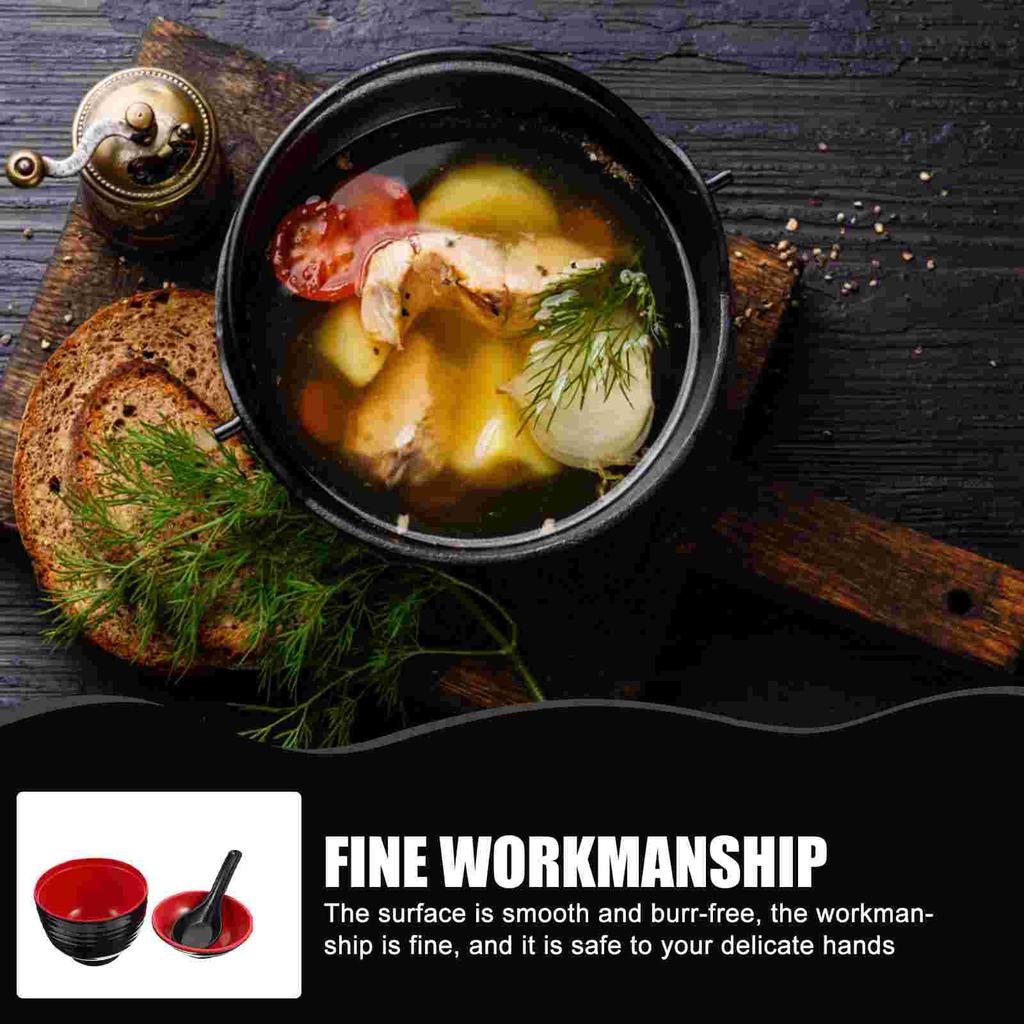 Boluri de supă Miso, boluri de servire pentru divertisment japonez, cu capac, acoperite cu fructe, stil melamină, orez, restaurant