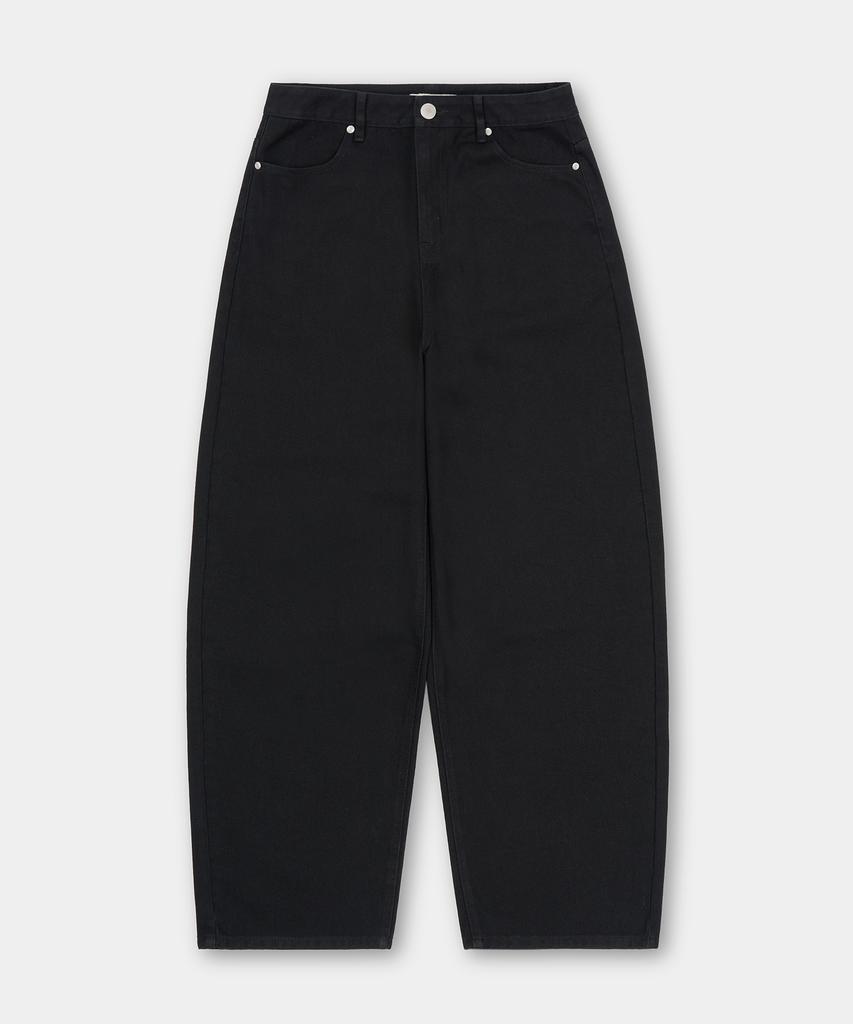 EXCONTAINER Daily Curved Cotton Pants (Black)