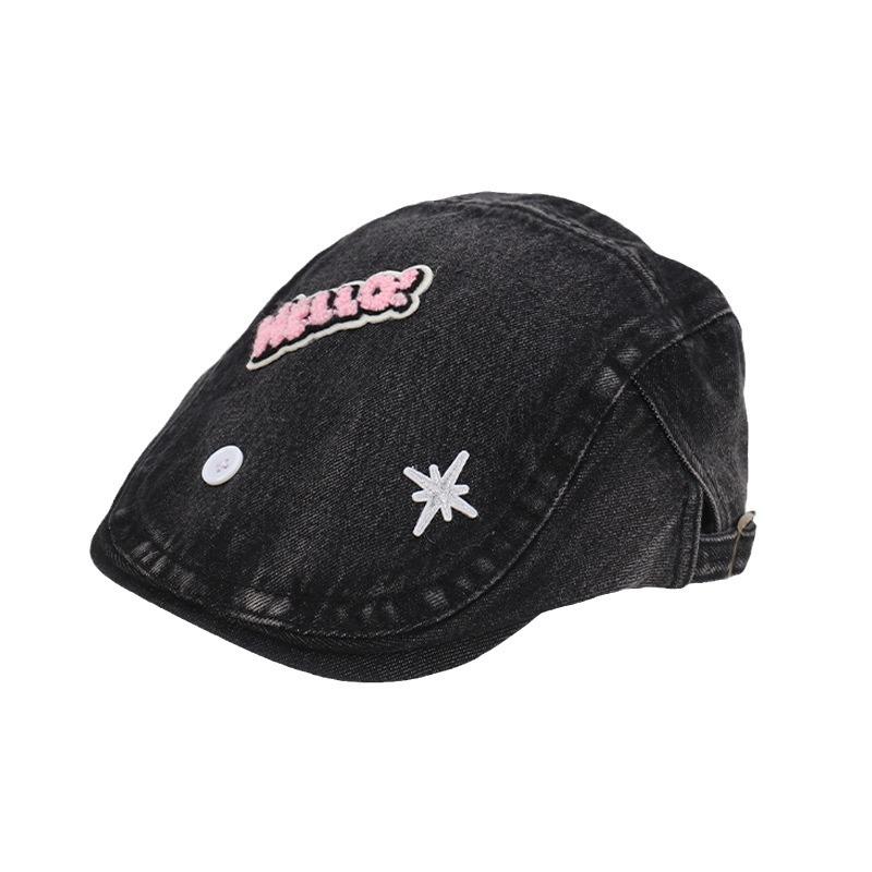 Hinbery Hat Women's Autumn and Winter Subculture Cowboy Forward Hat Women's Cool Spring and Autumn Japanese Style Retro Old Peaked Cap