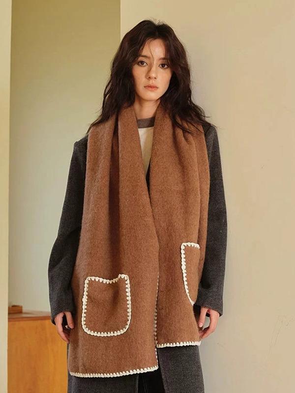 Korean Imitation Cashmere Plaid Scarf for Women - Thick, Warm, Versatile Autumn/Winter Fashion