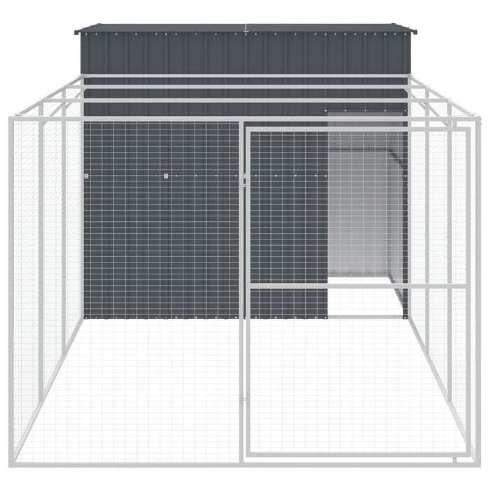VidaXL Dog Niche with Anthracite Courtyard 214x457x181 Cm, Dog Cage, Dog Shelter, Animal House, Cages 3189120