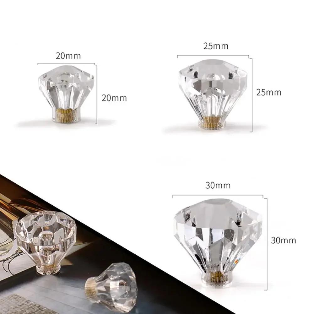 Acrylic Crystal Glass Cabinet Knob Transparent 20/25/30mm Drawer Knob Furniture Hardware Single Hole Drawer Pull Handle New