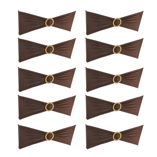 10 Pcs Chair Sashes Stretchy Chair Back Bands Chair Ties Bows with Buckle Slider for Wedding Party Hotels Banquet Decoration