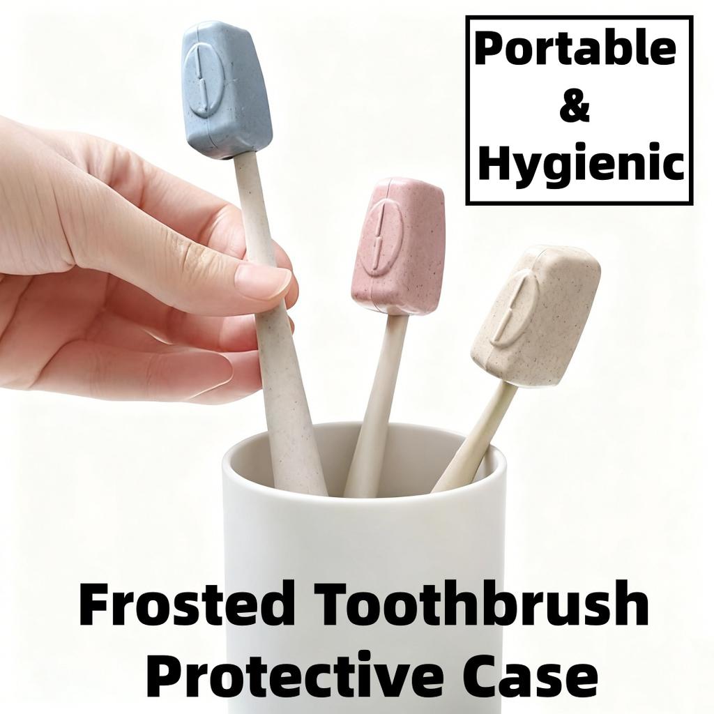 YS00270-4-Pack Wheat Straw Toothbrush Head Covers - Portable Travel & Outdoor Storage Protectors