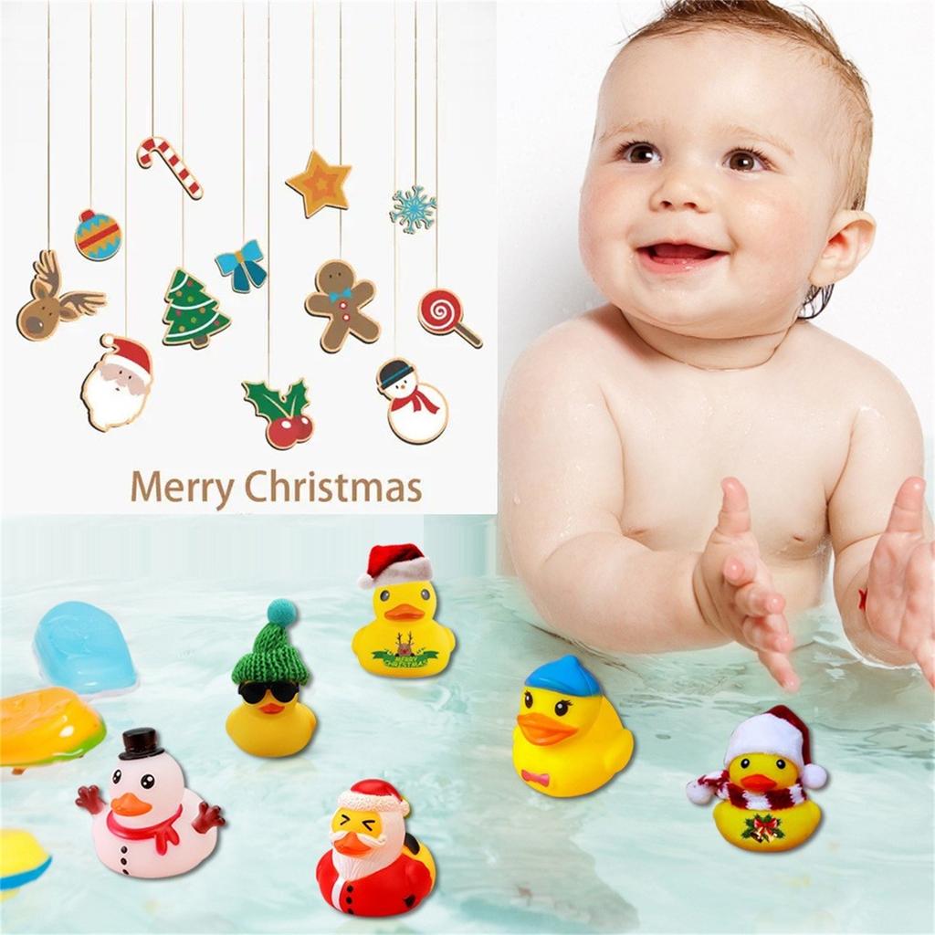 New 24 Day Advent Calendar,  For Boys, Girls, Kids, And Toddlers, Rubber Ducky Bath Toy, Creative Christmas Gifts, For Party Favors, Birthday Gifts