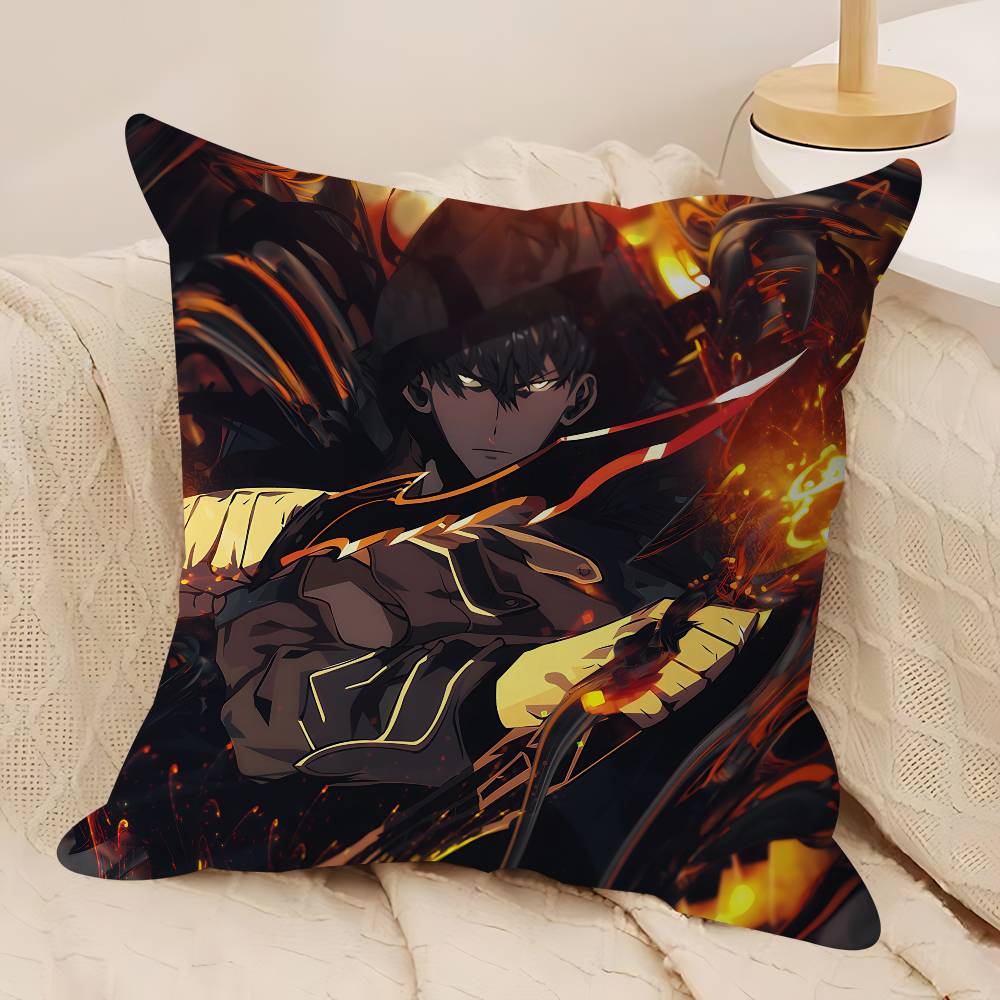 Cartoon Solo L-Leveling Kissenbezug Für Schlafzimmerzimmer Und Wohnzimmer Sofa Dekorative Kissenhülle