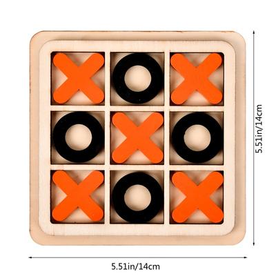 Parent-Child Interaction Wooden Board Game XO Tic Tac Toe Chess Funny Developing Intelligent Educational Toy Puzzles