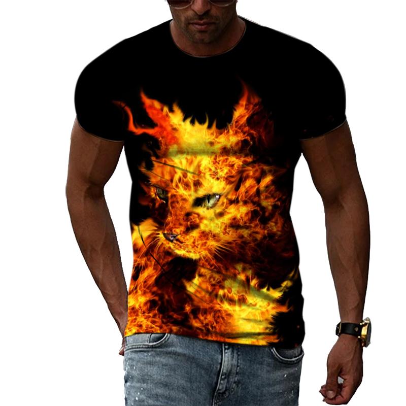 New Year Animal Tiger Graphic T Shirts For Men Summer Fashion Casual Hip Hop Harajuku Style T-shirt 3D Personality Print Tee Top