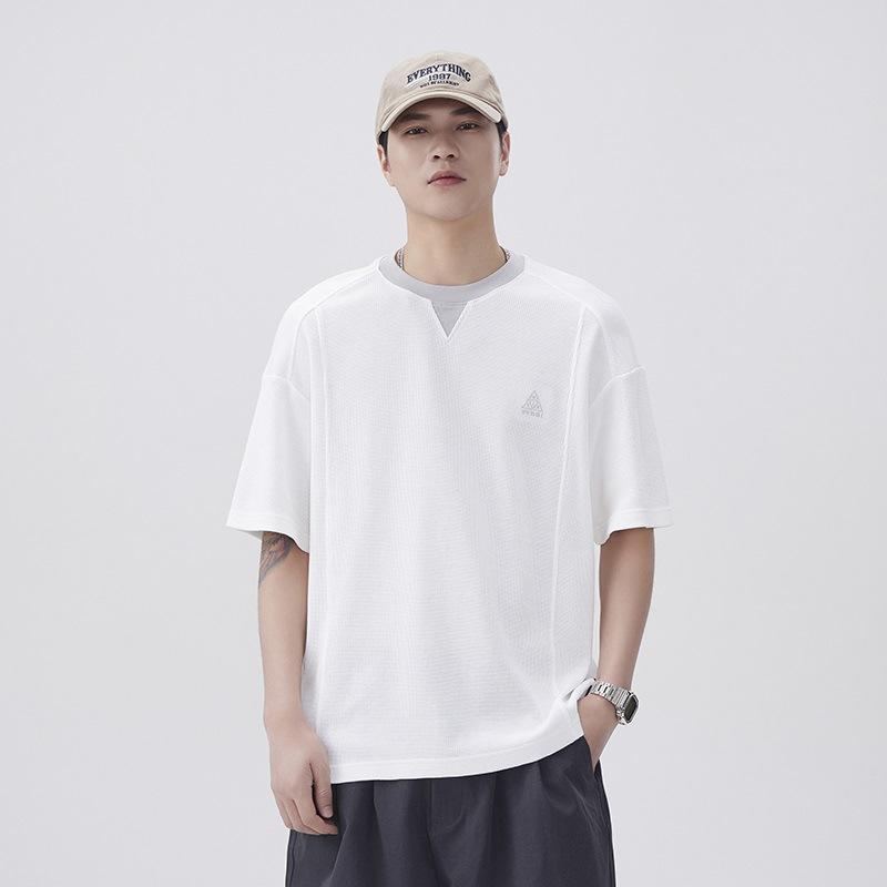 

New American Sports 240g Heavy Retro Structure Round Neck T-shirt 4XL белый