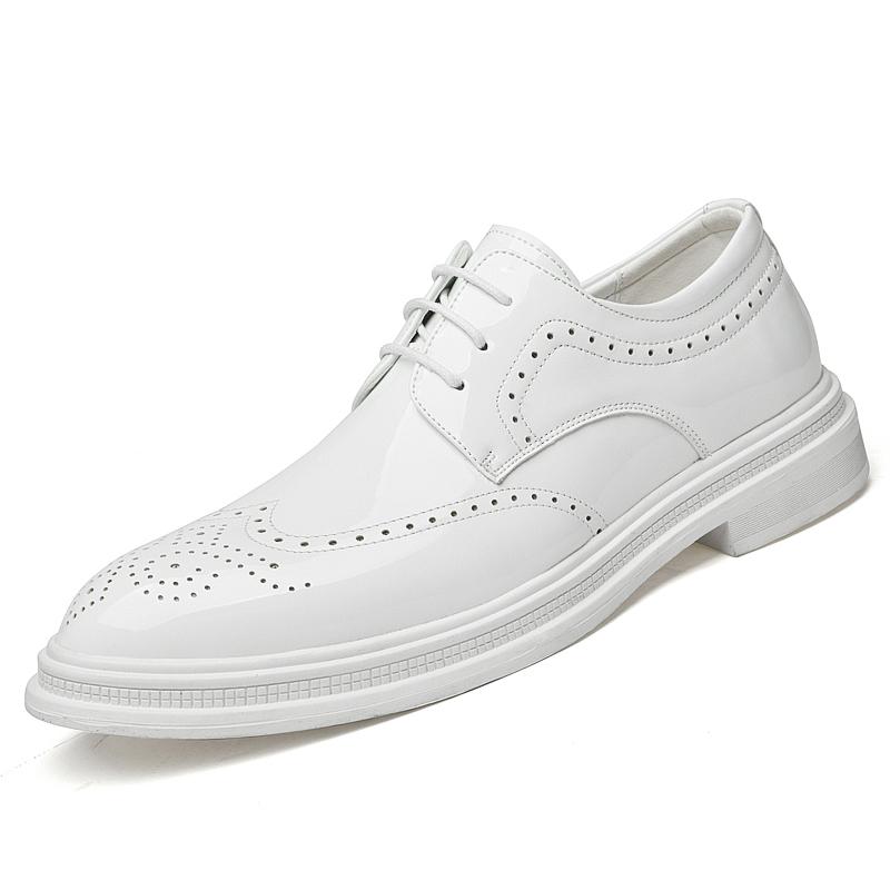 

Men s shoes lace-up leather suit Korean versi breathable Brock patent leather casual business formal leather shoes fashi 41