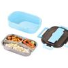 Lunch Box 304 Stainless Steel 3 Grids   Box Microwaveable with Spoon Chopsticks for Camping Traveling