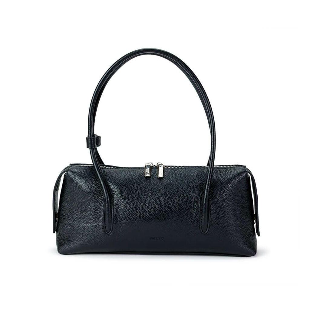Barcos Leather Shoulder Wide Interior Pocket for Easy Perfect for Black Bag, Handbag, Women's, Zipper, Self-Standing Body, Shape-Retaining, Access,