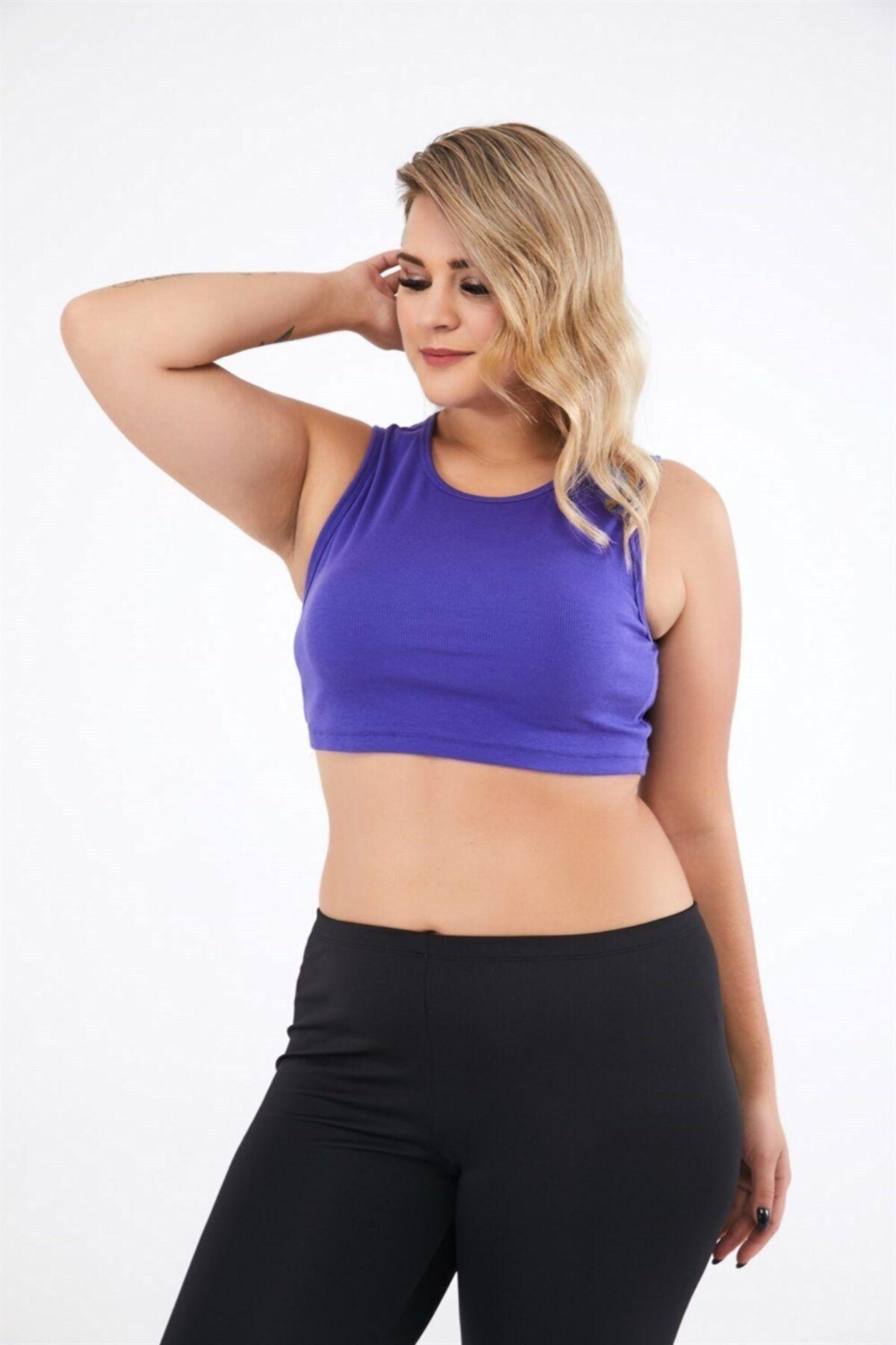 

Women s Style Big Size T-Shirt Camisole Crop Undershirt-Purple M