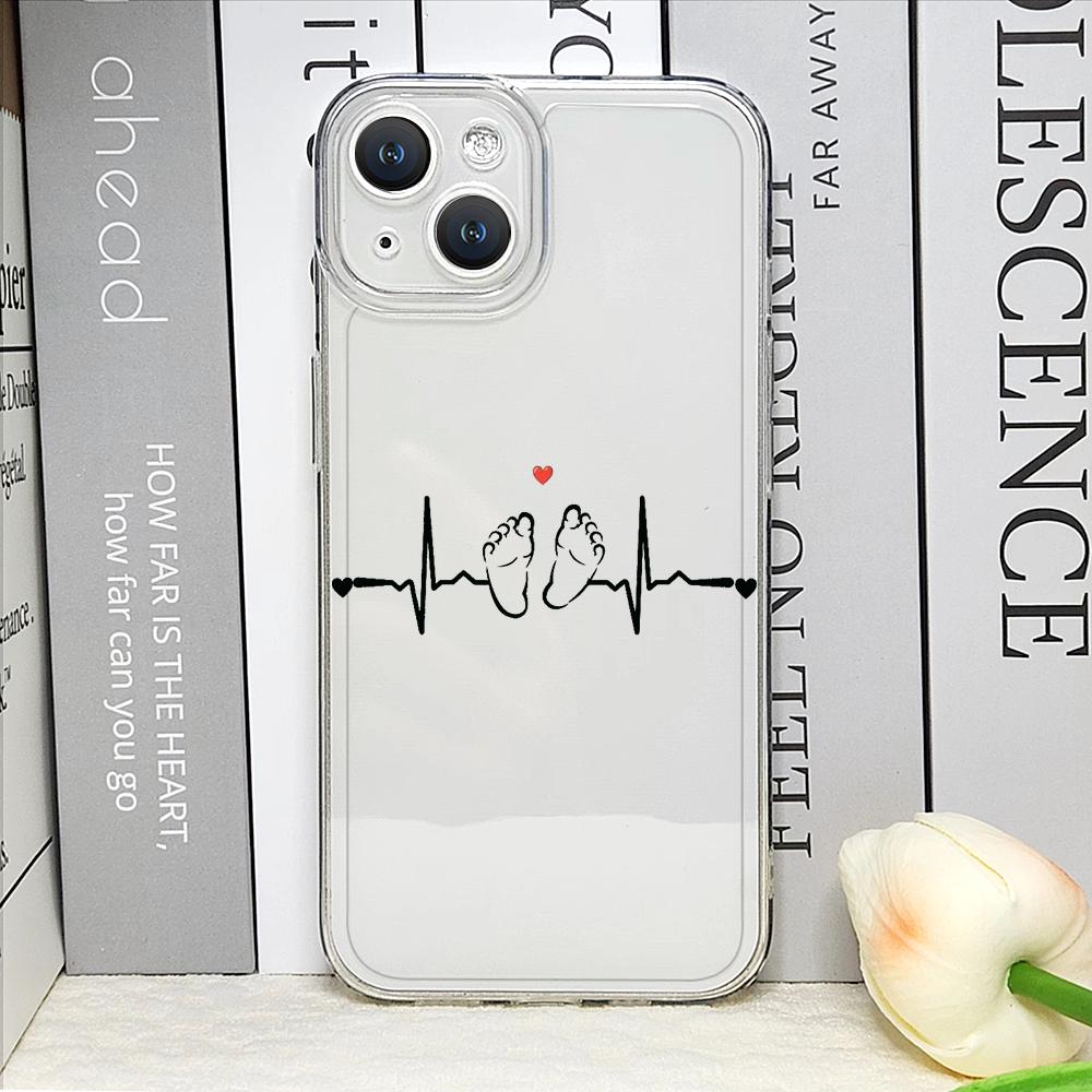 

Теплый семейный чехол для телефона с держащимися за руки парами для IPhone 16 11 12 13 14 15 Pro Max 7 8Plus 16E X XS Прозрачный Мягкий Чехол Абстрактная Линия iPhone 16E
