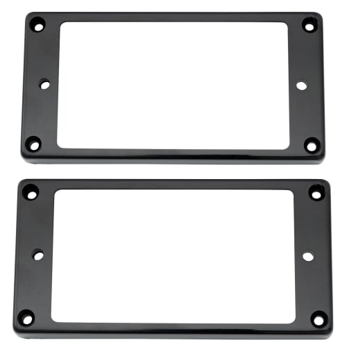 Musiclily Pro Humbucker Escutcheon Flat Bottom for Electric Guitar, Black (Set of 2)