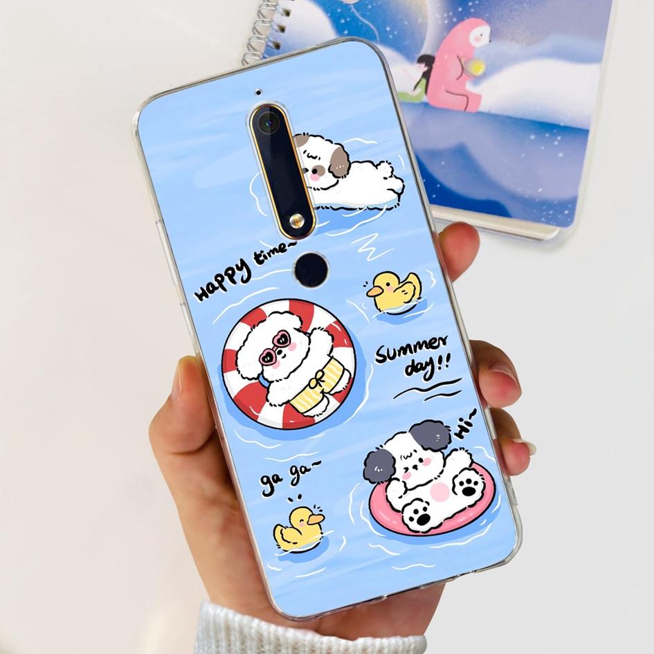 For Nokia 6 2018 Case Fashion Flower Soft Silicone Bumper For Nokia 6.1 Cover TA-1043 TA-1045 TA-1054 TA-1050 TA-1068 Phone Case