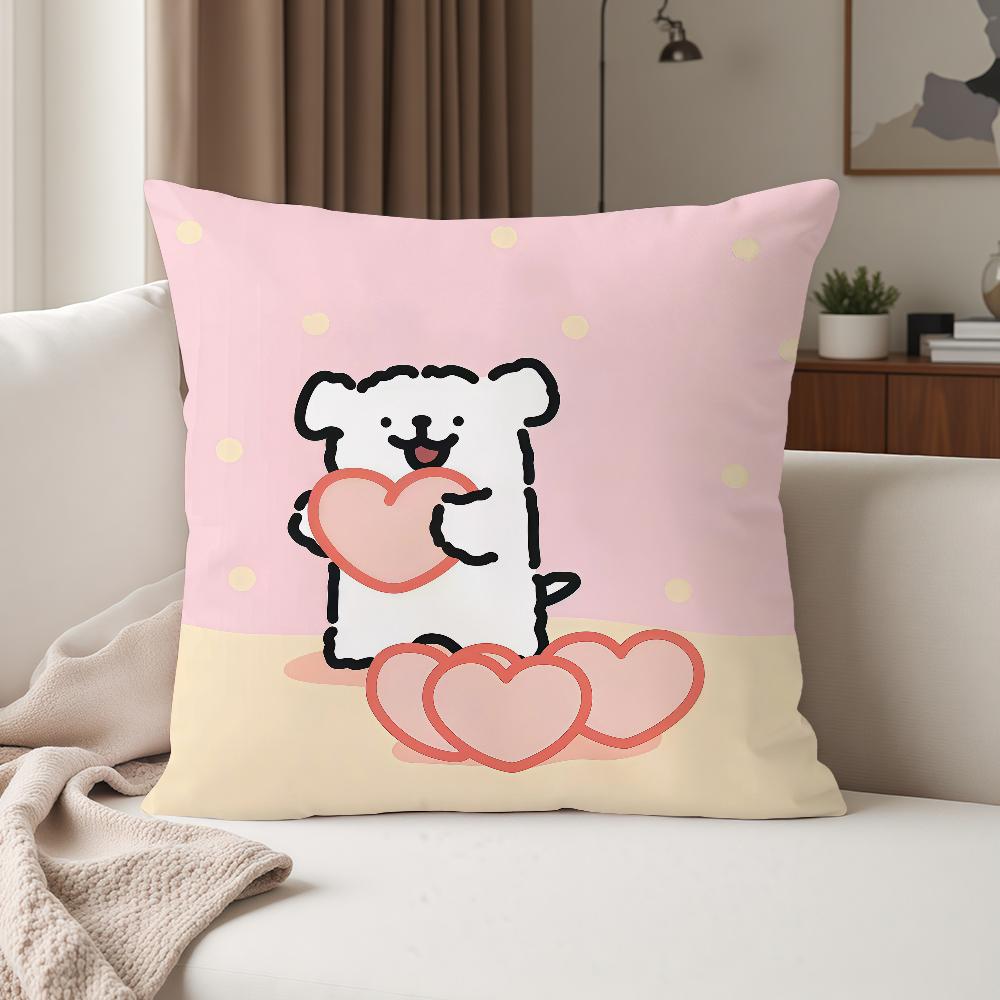 Line Dog M-maltese Pillow Case Suitable For Bedrooms Living Rooms Cars Home Decoration