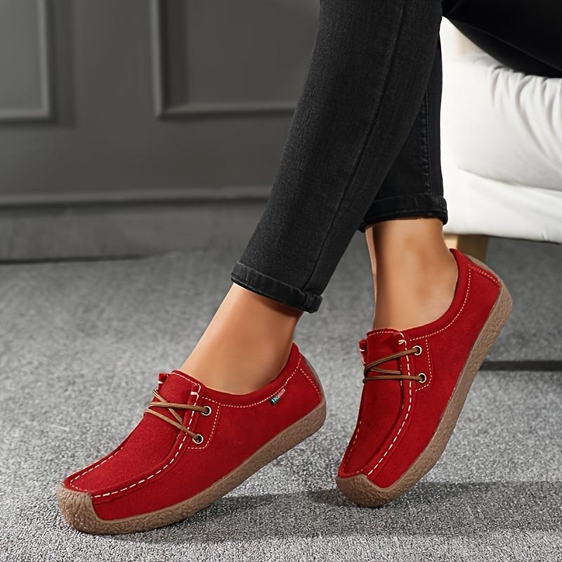 Spring Single Shoes Women Really Versatile Bean Shoes Comfortable Women Casual Flat Single Shoes Lace Up