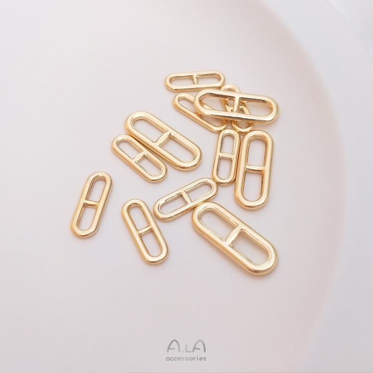 14K Gold Kupferplattierter D-Ring Verschluss & Ohrring Anhänger Verbinder